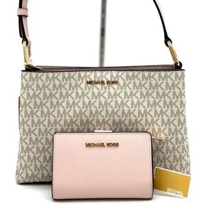 Michael Kors Trisha Triple Compartment Crossbody Bag & Bifold Zip Chain Wallet